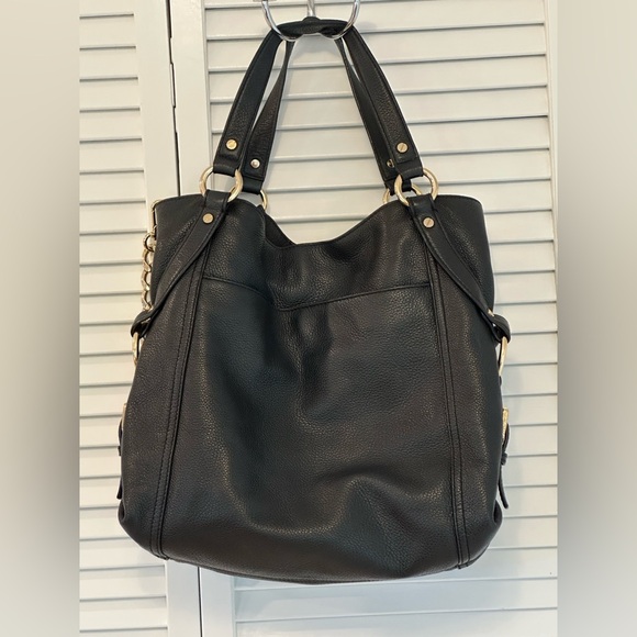 MICHAEL Michael Kors "TRISTAN" Convertible Satchel Bag Black Leather EUC - Picture 2 of 6